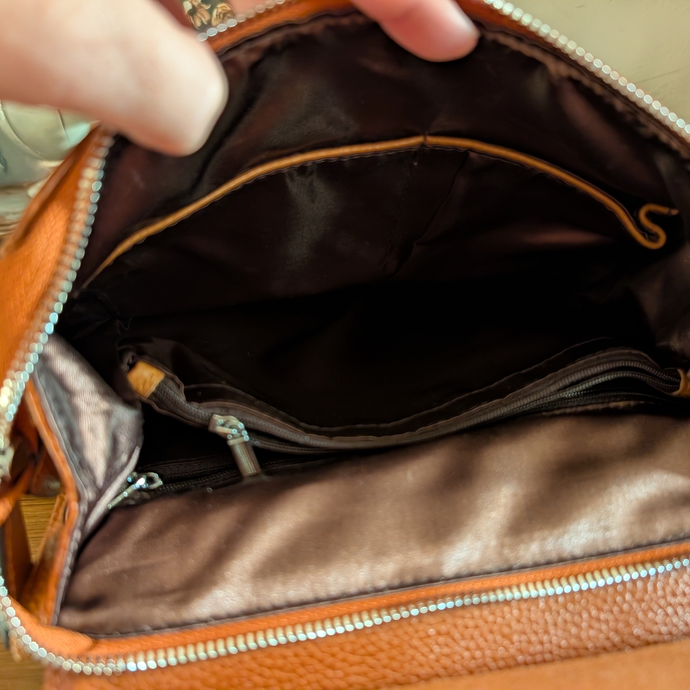 Stylish Tan Leather Backpack for Men - Picture 6 of 7